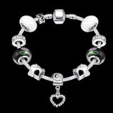 Sterling Silver European Beads  8 Inches 2.7MM  Magnetic Clasp Bracelet L107