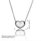 White Gold Plated Necklace Pendant Heart 20 Inches 1MM Lobster B82