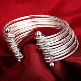 Sterling Silver Plated Bracelet Adjustable 12MM No Clasp L212