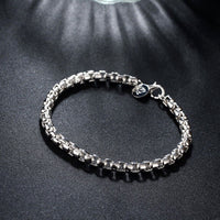 Sterling Silver Plated Bracelet 8 Inches 4.5MM  Lobster L296