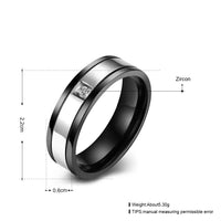 Stainless Steel Band Wedding Ring Black Men's Unisex B430