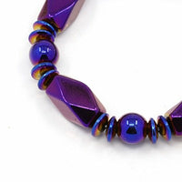 Fashion Magnetic Synthetic Hematite Stretchy Bracelet Purple 64mm Z167