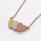 Stainless Steel Set Earring Pendant Necklace Heart Multi-color 18.5" P765