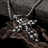 Stainless Steel Necklace Pendant Cross Biker Gothic 23" 3.5MM Lobster Clasp B220