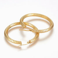 304 Stainless Steel Hoop Earrings Gold 46x45x5mm Pin 1x0.8mm  P588