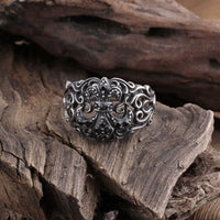 Stainless Steel Gothic Biker Tribal Ring Black Men's Unisex Cross Crown B192