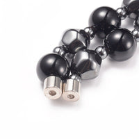 Necklace Stretch Bracelet Earrings Set Magnetic Hematite Natural Agate 20" P750