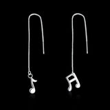 Threader Earrings Asymmetrical Earrings Dangle Musical Note Silver Color  Z262