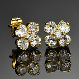 Gold Plated Earring  Flower  AAA Cubic Zirconia Women's G223