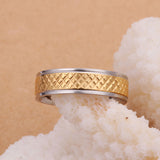 Stainless Steel Gold Tone Gold Band Ring Size 8 B100