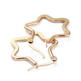 Stainless Steel Hoop Earrings Stainless Steel Star 29.5x26.5x1.5mm 1x0.7mm Z407