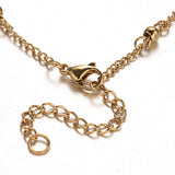 Rosary Bead Bracelet Cross Stainless Steel Easter Oval Virgin Mary Gold 9" P305