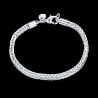 Sterling Silver Plated Bracelet 7.5 Inches 3.9MM Lobster L323