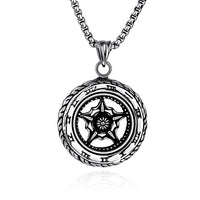 Stainless Steel Necklace Pendant Star Of David Biker 23" 3.5MM Lobster B251