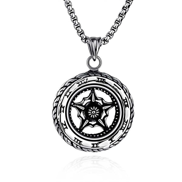 Stainless Steel Necklace Pendant Star Of David Biker 23" 3.5MM Lobster B251