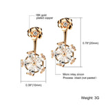 Gold Plated Earring Drop AAA Cubic Zirconia Women's G263