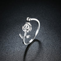 Sterling Silver Plated Fashion Resizable Ring AAA Zirconia Women B415