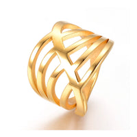 304 Stainless Steel Finger Rings Gold Size 7 17mm  A18