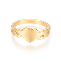 Valentine's Day 304 Stainless Steel Ring Heart Gold Size 5~9 15~19mm Z682