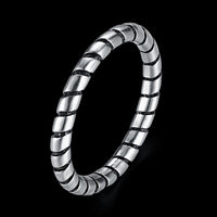 Stainless Steel Antique Black Twisted Ring Womens Band Plain B566