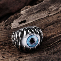 Stainless Steel  Antique Ring Black Blue Men's Unisex Claws Evil Eye B186