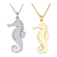 Stainless Steel Pendant Necklace Seahorse Silver 17.5 1.5mm Silver Gold Z625