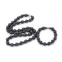 Magnetic Hematite Set Bracelets Necklace Magnetic Clasps 25.1" P691