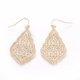 Dangle Earring Rhombus Flower Gold 49.5mm 40x24x1.5mm  0.8mm P190