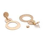 Stainless Steel Dangle Stud Earrings Laser Cut Gourd Gold 62mm 0.8mm Z336