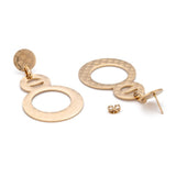 Stainless Steel Dangle Stud Earrings Laser Cut Gourd Gold 62mm 0.8mm Z336