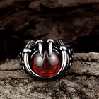 Stainless Steel Antique Gothic Biker Tribal Ring Black Red  Men's Unisex B208