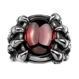 Stainless Steel Gothic Biker Tribal Ring Black Red Men's Unisex Claws B190