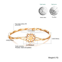 Gold Plated Bracelet Flower AAA Cubic Zirconia Women' Spring Ring Clasp G116