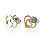Stainless Steel Stud Earrings Earring Backs Heart Heart 8x10mm Pin: 0.7mm A171