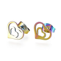 Stainless Steel Stud Earrings Earring Backs Heart Heart 8x10mm Pin: 0.7mm A171