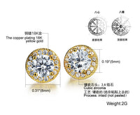 Gold Plated Earring  Round AAA Cubic Zirconia Women's G222