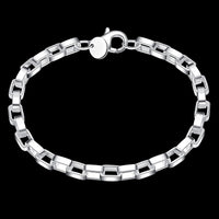 Mens Women'Unisex Sterling Silver Plated Bracelet Size 8 Inches 5MM Lobster L43