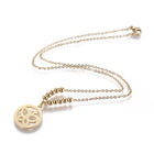 Stainless Steel Set Earrings Pendant Necklace Butterfly Gold 17.7' P856