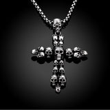 Stainless Steel Necklace Pendant Cross Biker Gothic 23" 3.5MM Lobster Clasp B220