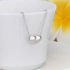 White Gold Plated Necklace Pendant Heart 20 Inches 1MM Lobster B82