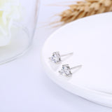 Sterling Silver Earrings  Stud AAA Zirconia  Push Back Clasp L743