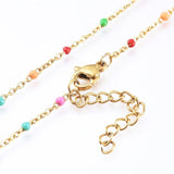 Stainless Steel Cable Chain Anklet Bracelet Enamel Gold 9" 23cm 1.5~2mm Z226