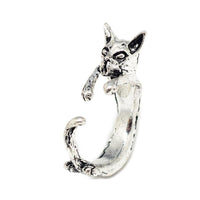 Alloy Cuff Finger Ring Wolf Adjustable Antique Silver Size 7 Adjustabl 17mm P426
