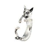 Alloy Cuff Finger Ring Wolf Adjustable Antique Silver Size 7 Adjustabl 17mm P426