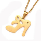 Stainless Steel Set Pendant Necklace Earrings High-heeled Shoes 15.7" 7mm Z811