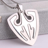 316L Stainless Steel Pendant 1.29X1.47Inch Eagle Triangle Necklace 22" B136