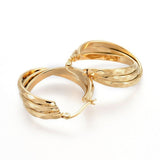 304 Stainless Steel Hoop Earrings Gold 36x30x9mm 1.5x0.5mm P174