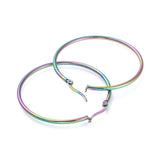 304 Stainless Steel Hoop Earrings Ring Multi-color 46~46.5x2mm pin 0.6x1mm P335