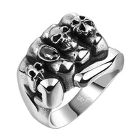 Stainless Steel Antique Gothic Biker Tribal Ring Black Men's Unisex B181