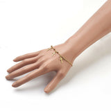 Stainless Steel Charm Bracelet Cross Cardboard Boxes Gold Adjustable Z120